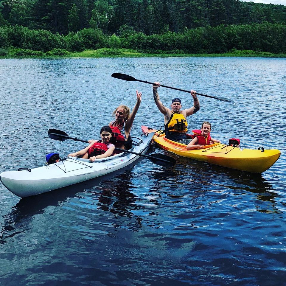 Enjoying a kayak on the York River, South Algonquin with young passengers