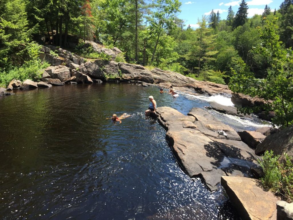 Enjoy a refreshing, relaxing swim, and revel in the waterfalls of the York River, Algonquin South Gate